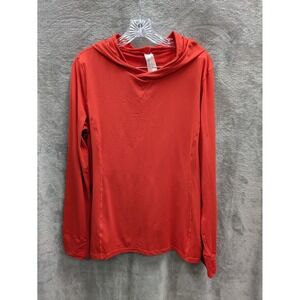 Fabletics Hoodie Women's XXL Red Active Wear Casual Zip Pockets Thumb‎ Holes
